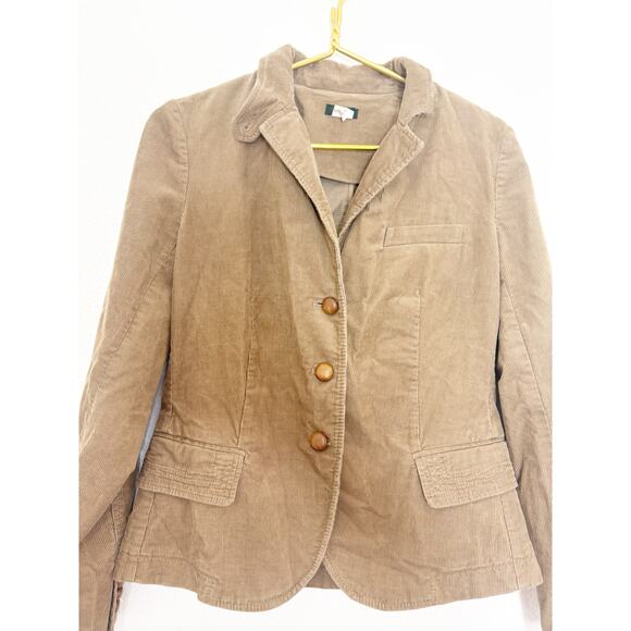 Vintage J. Crew Camel Brown Corduroy Blazer Jacket Size Medium Cotton Y2K Preppy - Picture 6 of 11